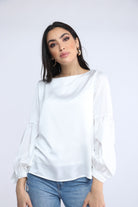 نتشي بلوزة كلاسيك بكم طويل بف نسائي