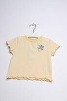 جينجرسنابس تيشيرت بناتي مخطط بالعرض كم قصير أصفر