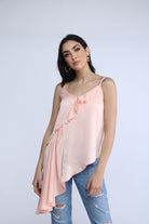 نتشي بلوزة حمالات طويل من الأمام قصيرة من الخلف نسائي