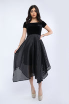 كيتشن فستان سهرة منفوش من أسفل نص كم نسائي