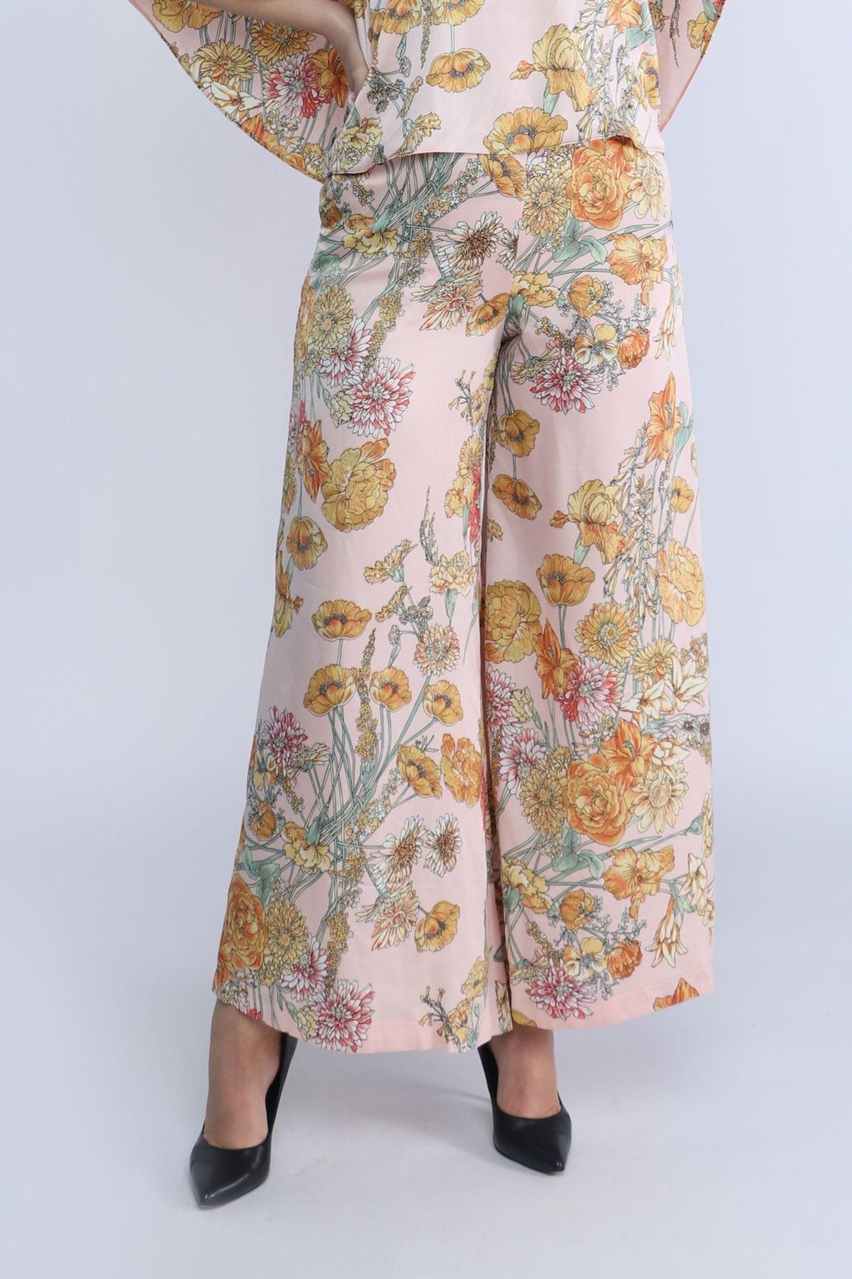 نتشي بنطلون مشجرة وايد ليج طويل نسائي