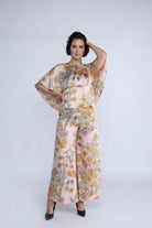 نتشي بلوزة موردة فراشة نص كم نسائي