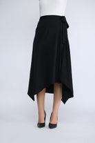 نتشي تنورة ميدي بوليستر لف سادة برباط خصر