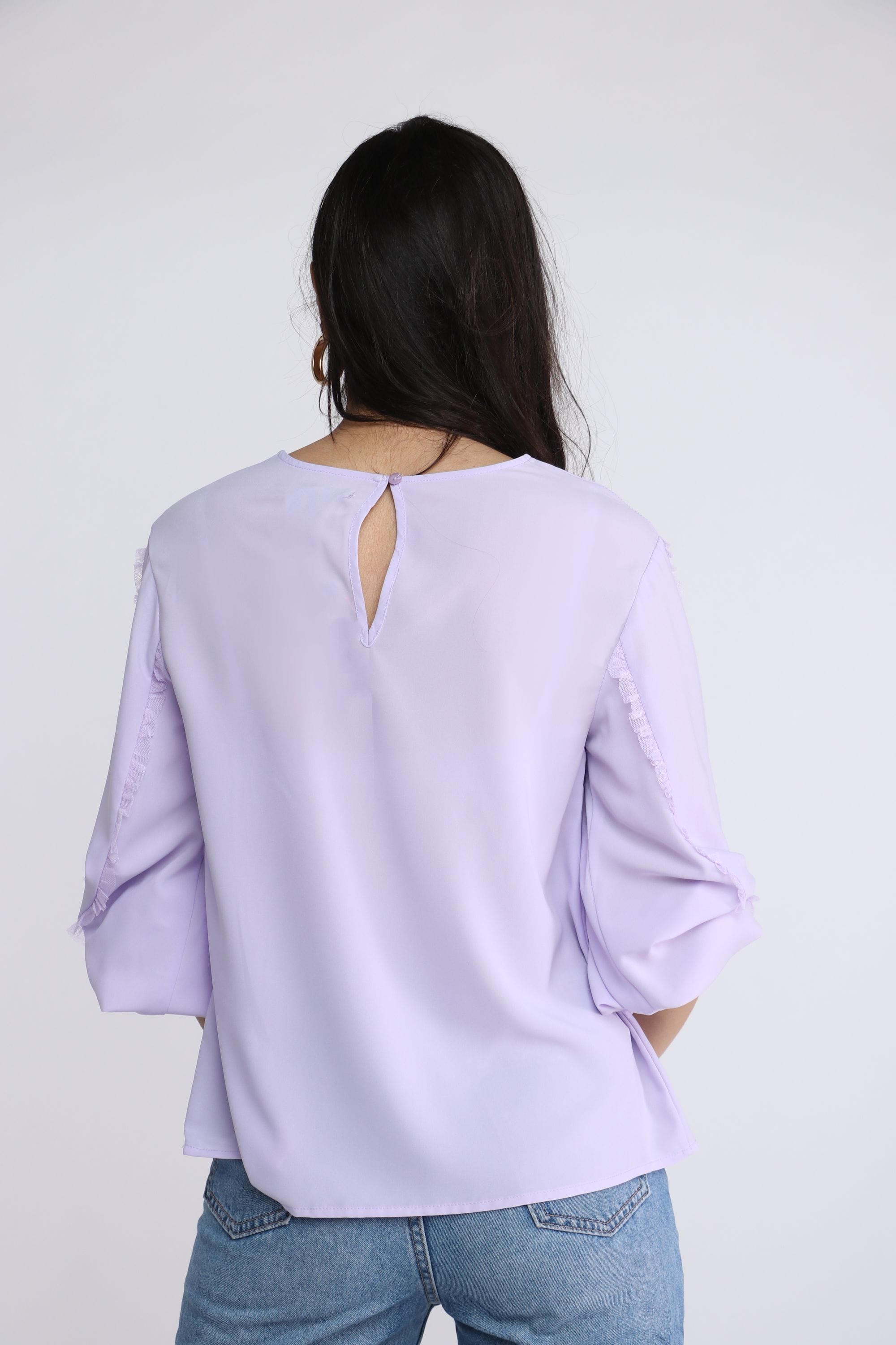 نتشي بلوزة سادة 3/4 كم بف بفتحة ظهر صغيرة نسائي