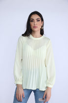 نتشي بلوزة بليسيه طويلة كم طويل نسائي