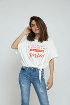 ميكا بلوزة بأكمام قصيرة اوفر سايز مطبوعة