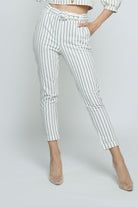 كيتشن بنطلون عملي مخطط بالطول طويل نسائي أخضر جيشي