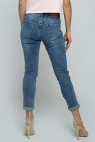 كيتشن بنطلون جينز مقطع مبطن سكيني طويل نسائي