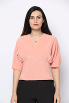 نتشي بلوزة سبعة بخصر ضيق 3/4 كم نسائي