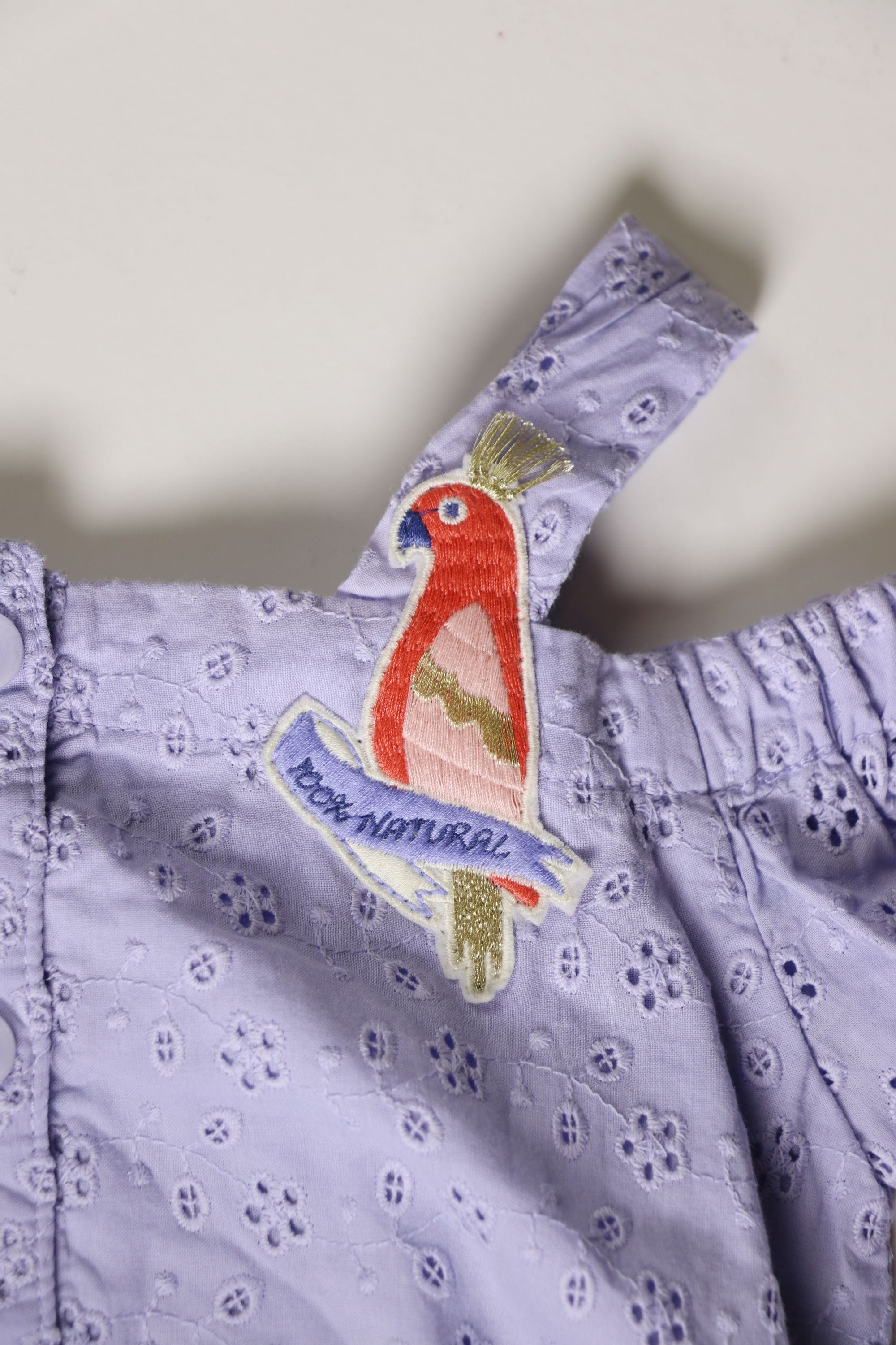 جينجرسنابس بلوزة بناتي دانتيل مخرم رمادي