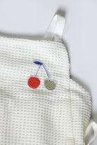 جينجرسنابس فستان بناتي مربعات ببادجات بأربطة جانبية حمالات اوف وايت