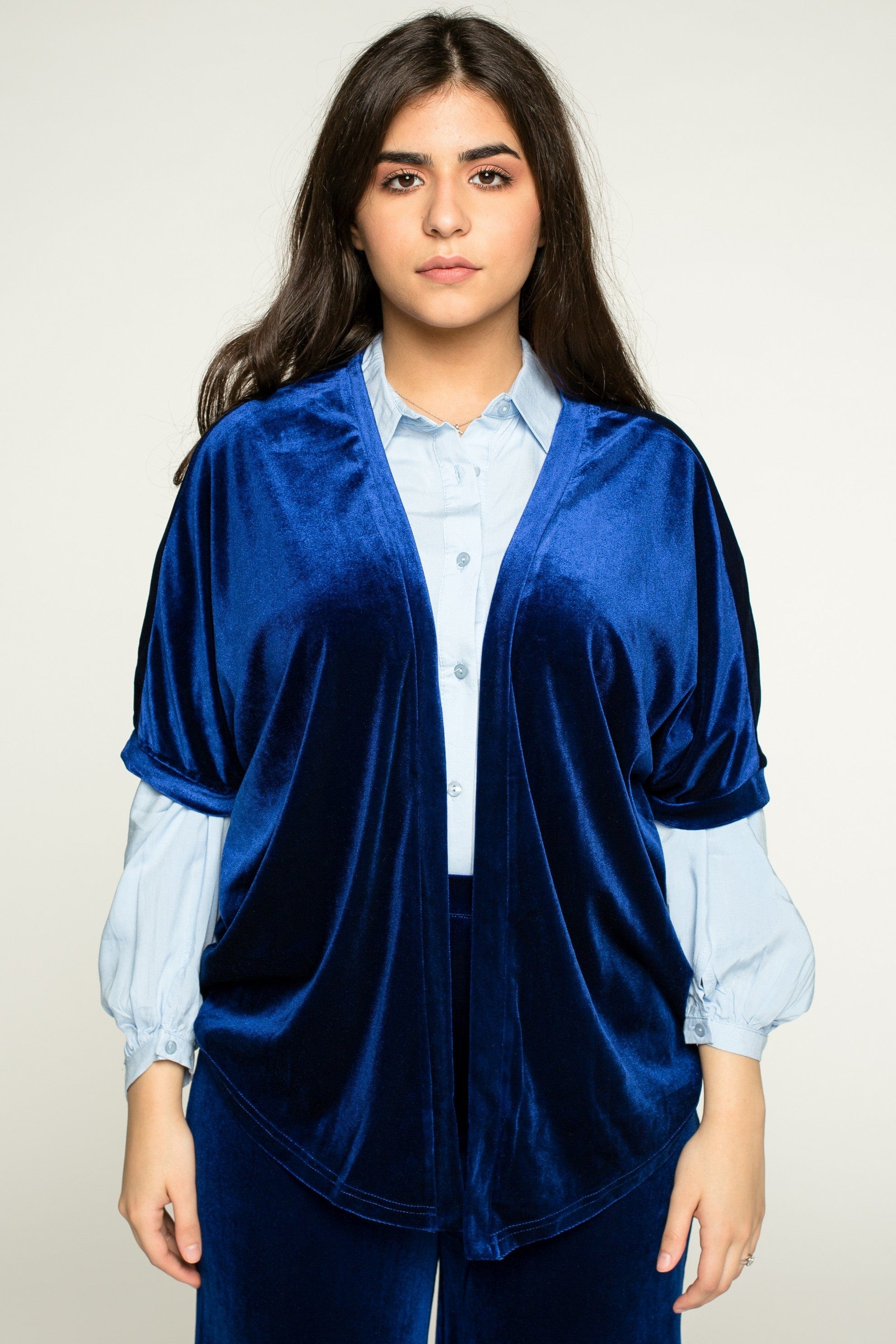 كارديجان سادة بأكمام قصيرة