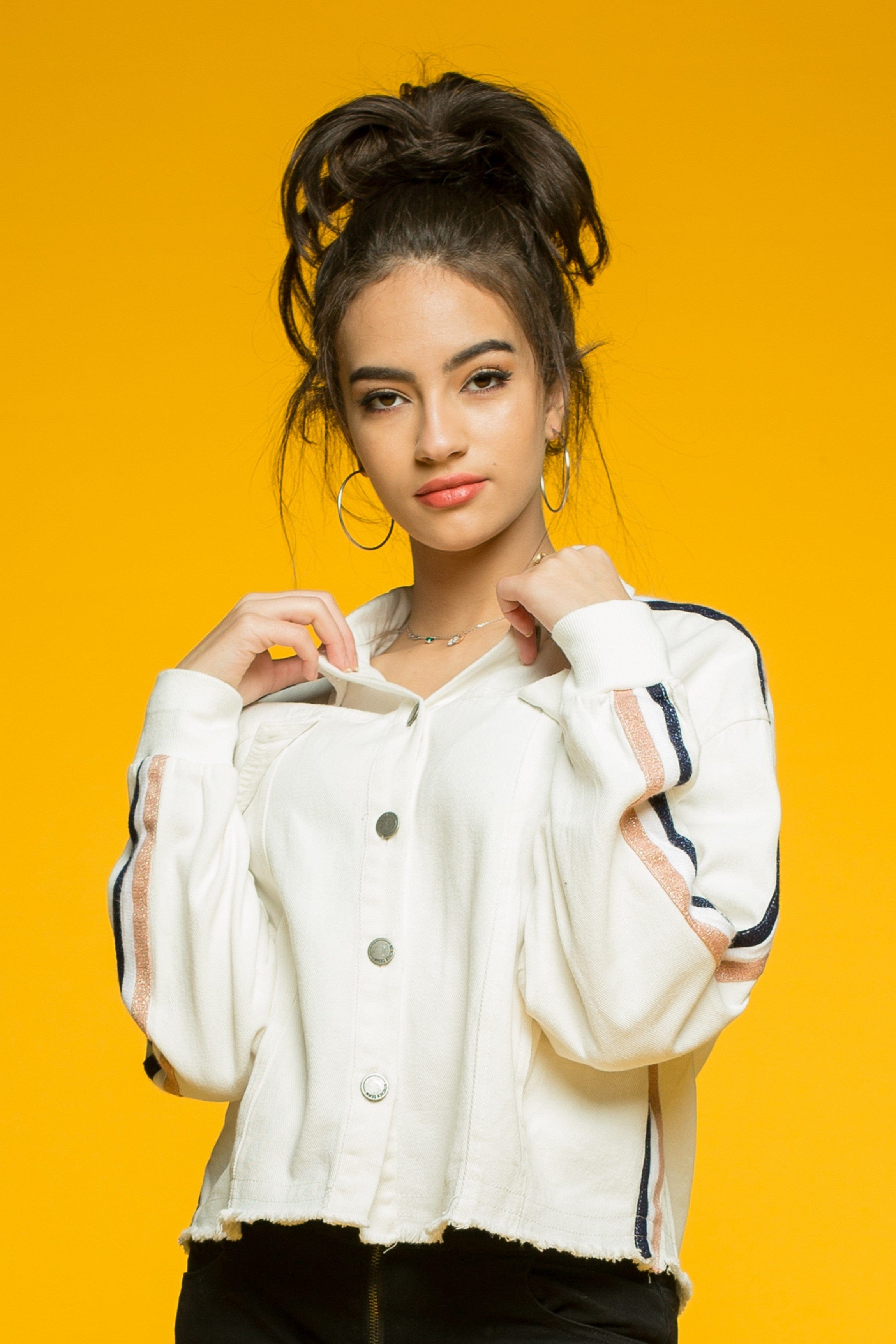 كيتشن جاكيت بكم طويل بخطوط لامعة نسائي