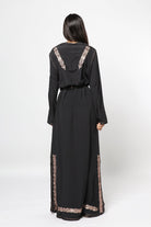 ديامانتين قفطان طويل بحزام على الخصر كم طويل