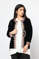 ديامانتين سترة سادة مزين بالخيوط طويلة الأكمام أسود