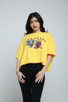 كيتشن بلوزة قطن أوفر سايز نص كم واسع نسائي