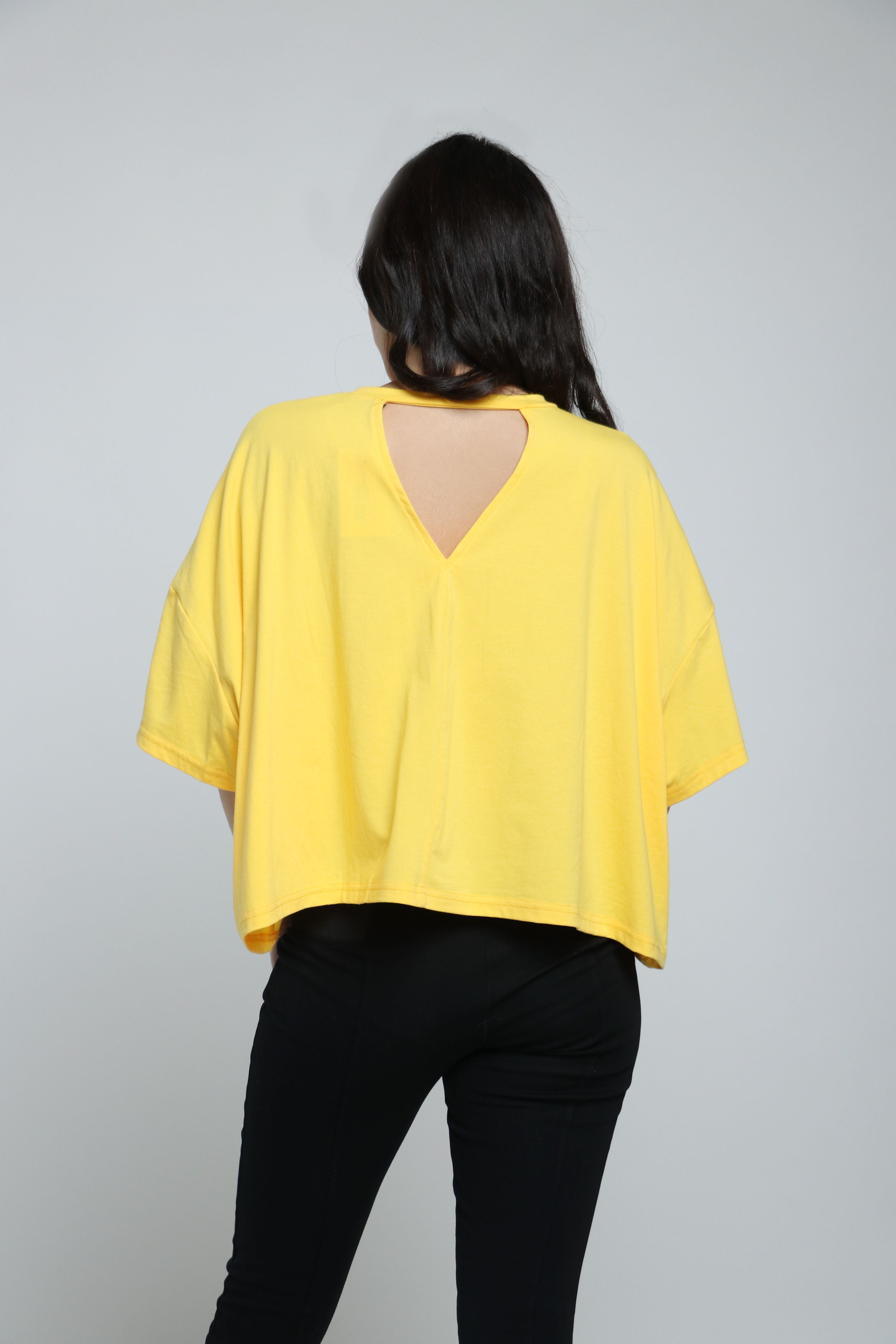 كيتشن بلوزة قطن أوفر سايز نص كم واسع نسائي