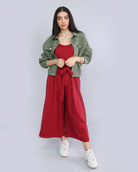 كيتشن جمبسوت سادة كت برباط على الخصر نسائي