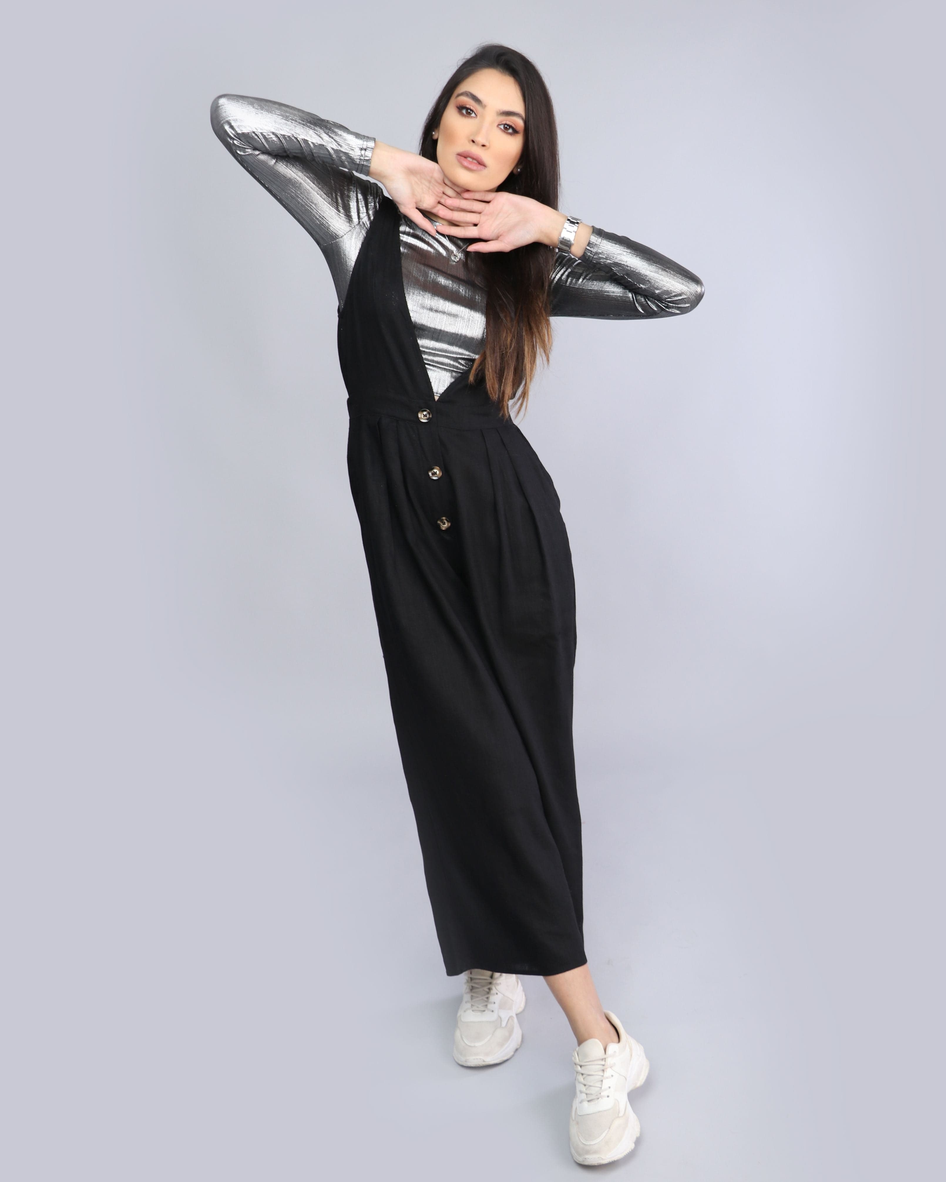 كيتشن بلوزة سواريه لامعة سادة قصيرة كم طويل نسائي