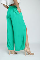 كيتشن بنطلون سادة مفتوح من الأمام طويل نسائي