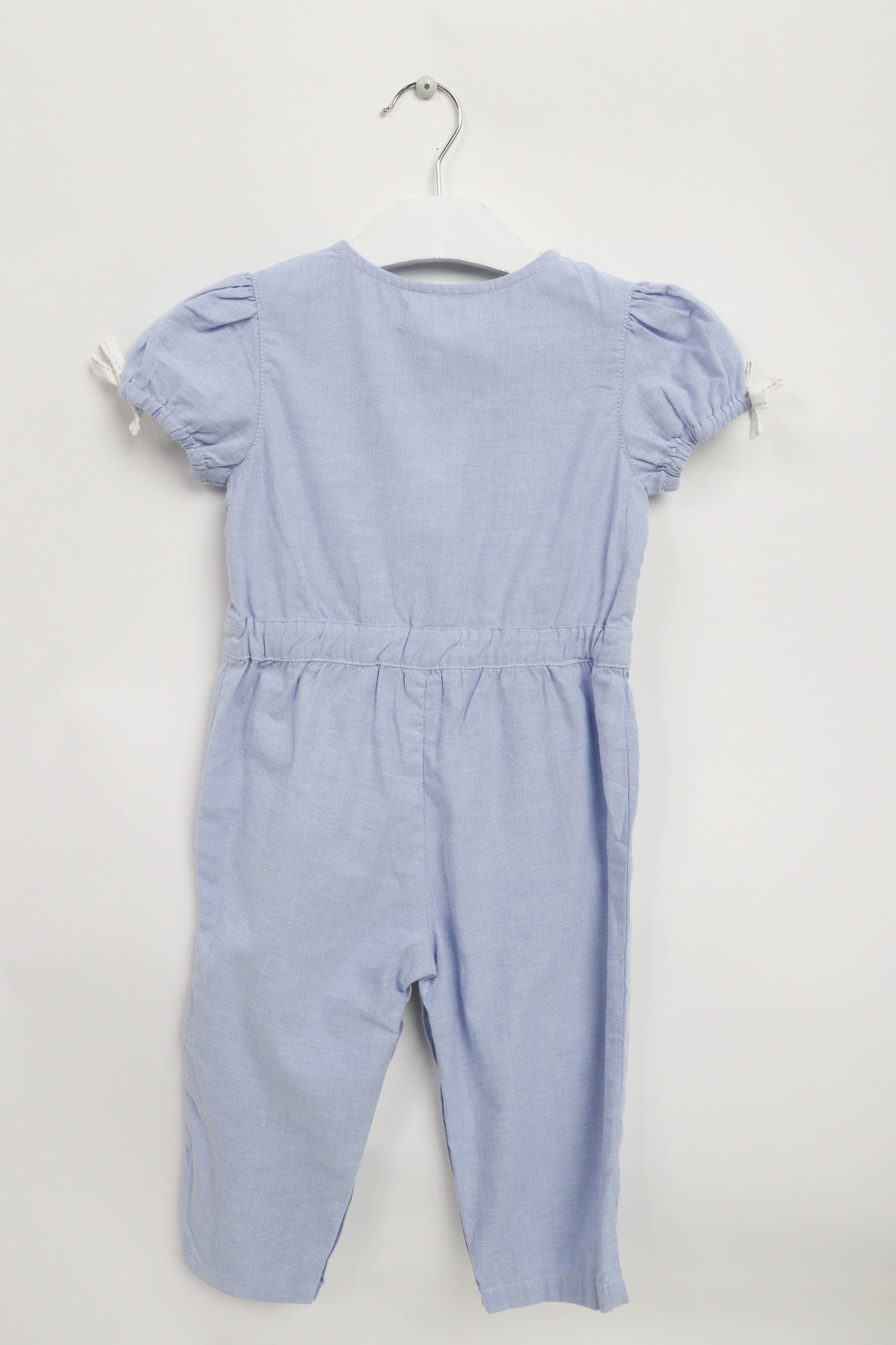 جينجرسنابس جمبسوت رضع بناتي بخصر مطاطي وكم منفوخ أزرق