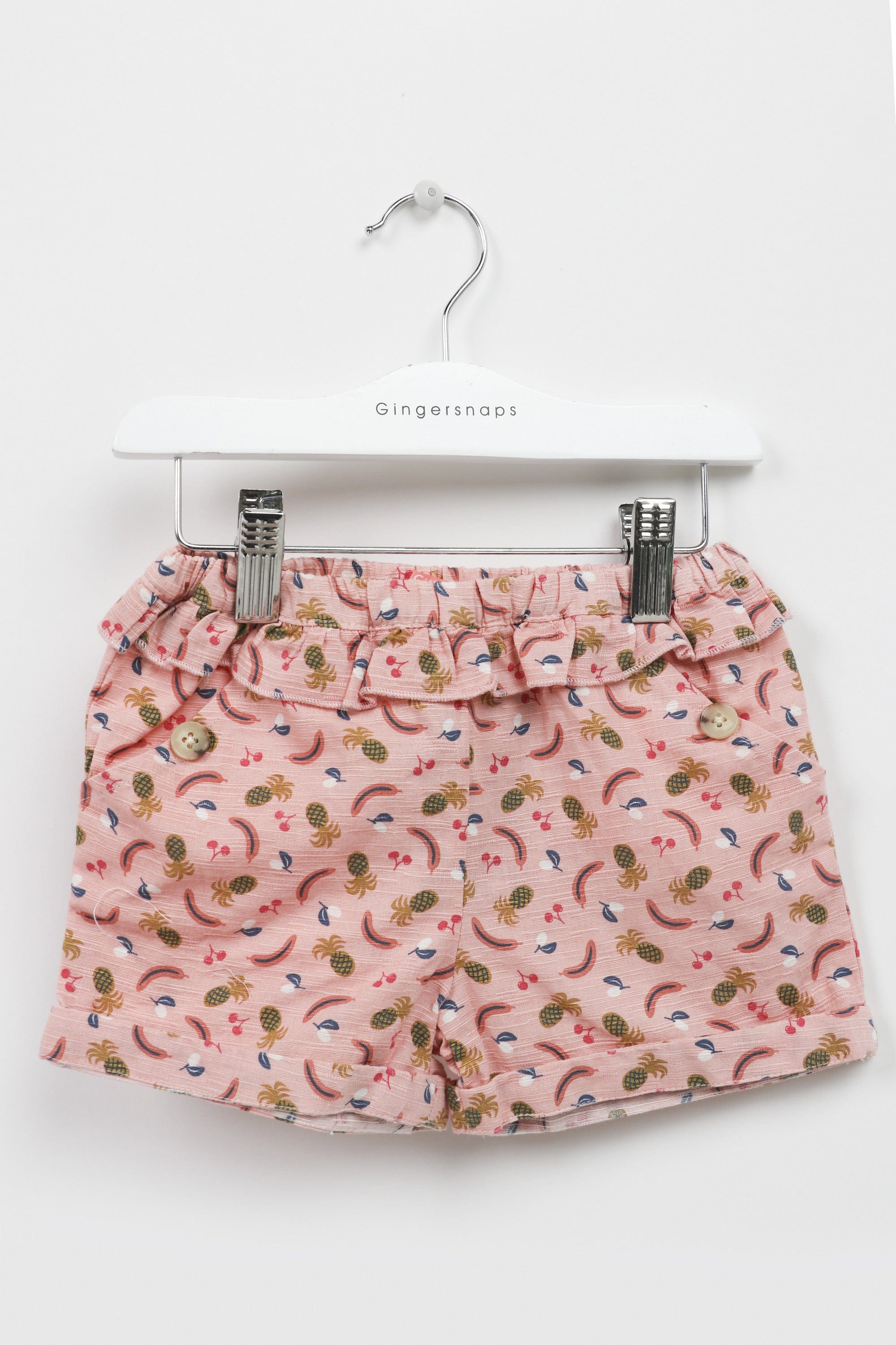 جينجرسنابس شورت مشجر بوسط مطاطي بكرايش أحمر بنفسجي