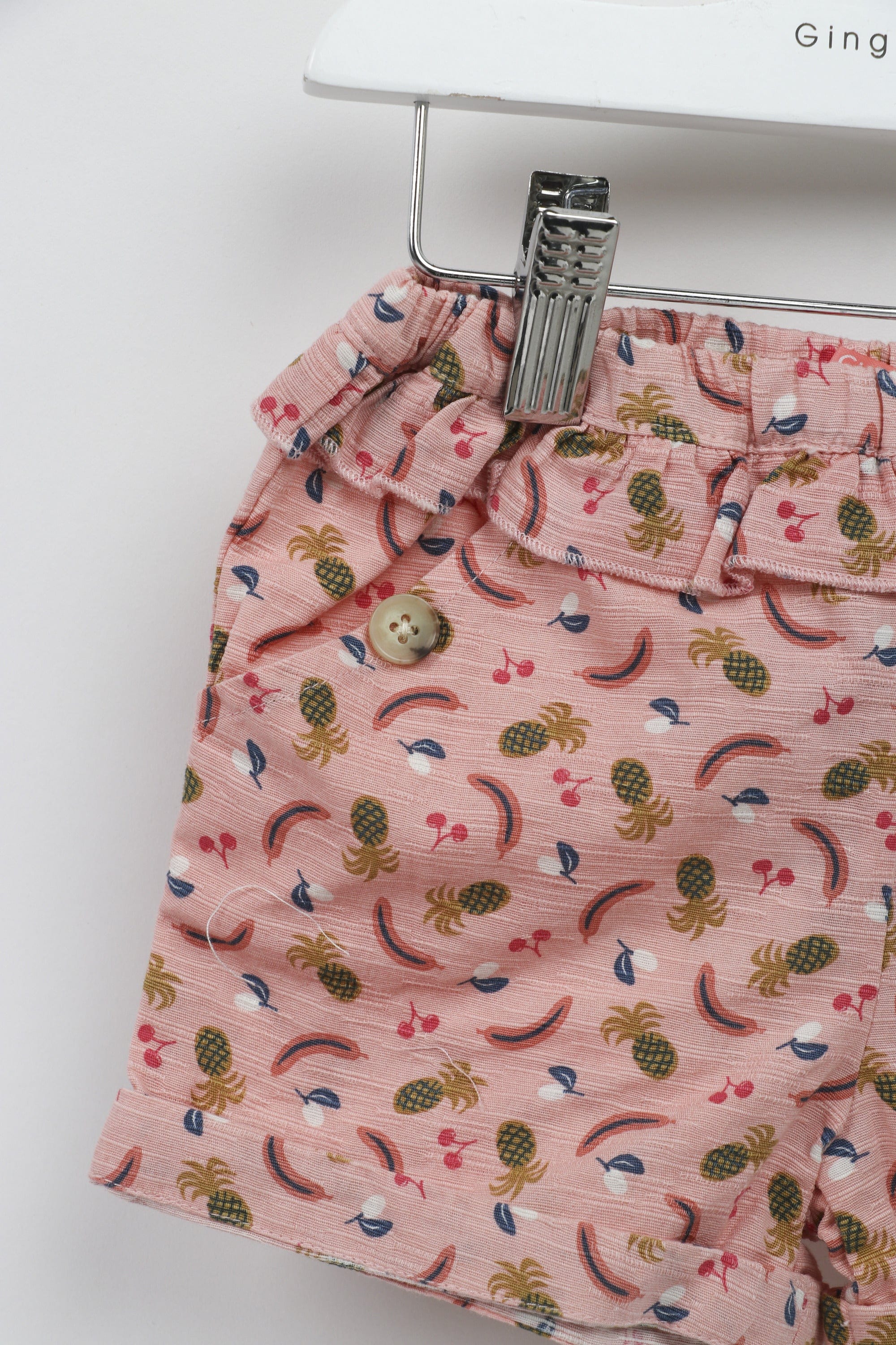 جينجرسنابس شورت مشجر بوسط مطاطي بكرايش أحمر بنفسجي