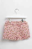 جينجرسنابس شورت مشجر بوسط مطاطي بكرايش أحمر بنفسجي