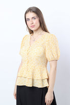 نتشي بلوزة كلاسيكية موردة بأزرار أمامية سبعة نسائي