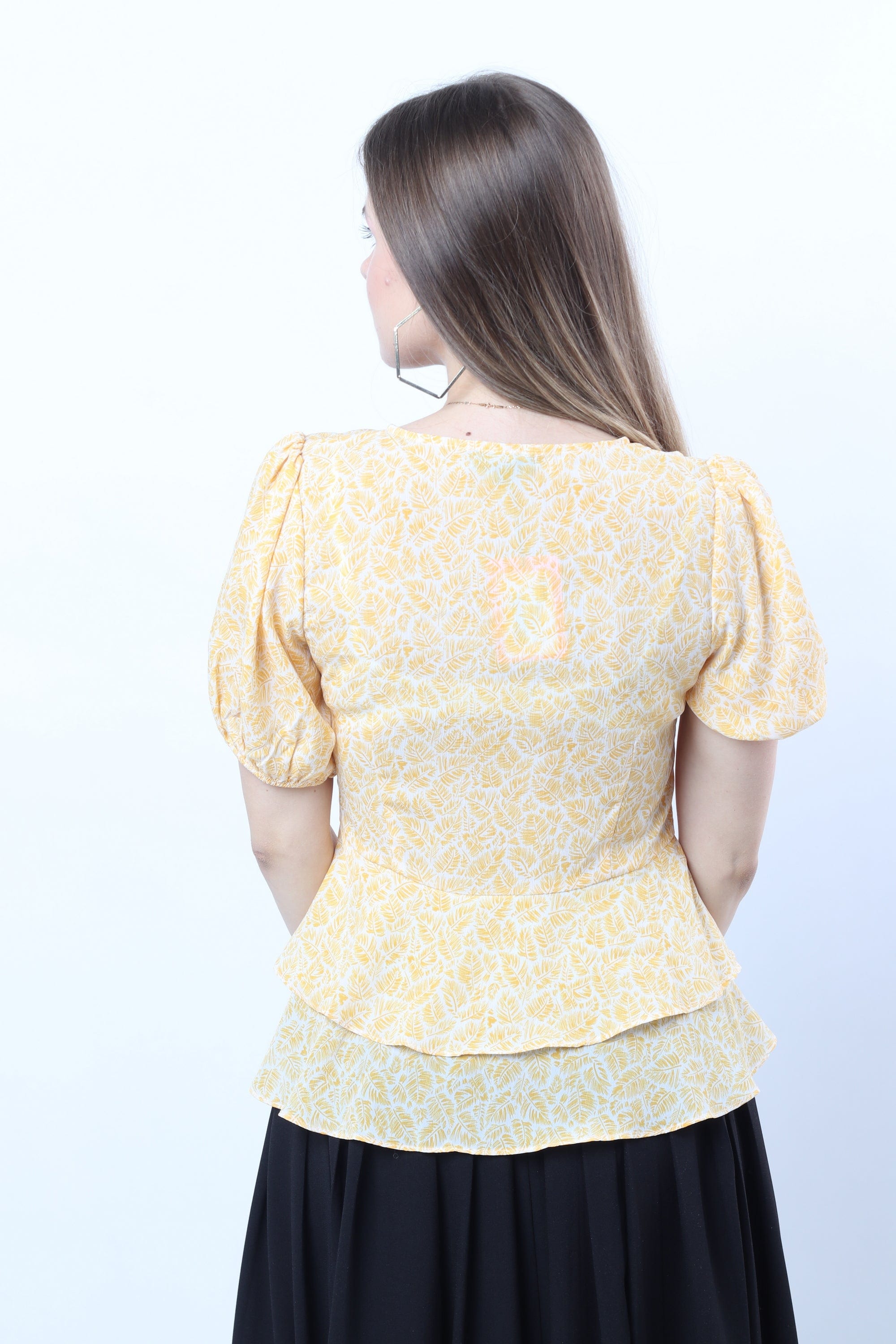 نتشي بلوزة كلاسيكية موردة بأزرار أمامية سبعة نسائي