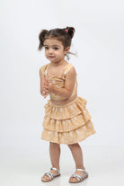 جينجرسنابس طقم بنات رضع صيفي بلوزة بحمالات وتنورة قصيرة البرتقالي