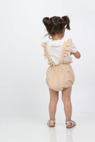 جينجرسنابس طقم بناتي للرضع بحمالات ملحق بقميص بني