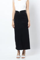 نتشي تنورة سليم طويلة بخصر عالي وجيوب أمامية