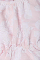 جينجرسنابس طقم شورت بناتي سادة وبلوزة مشجرة نص كم بف وردي