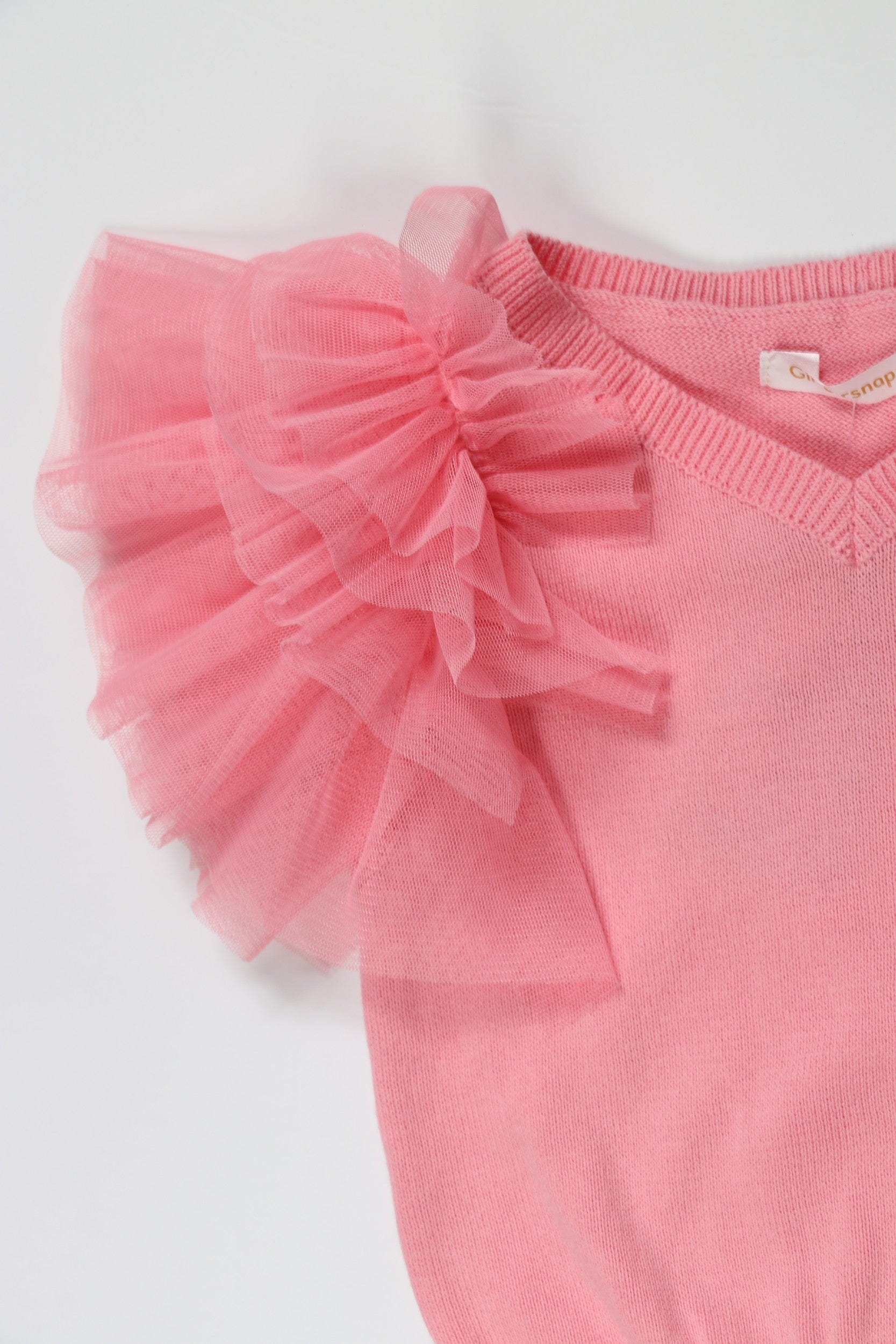 جينجرسنابس شورت بجيوب أمامية برباط مزين بالخطوط اللامعة بناتي وردي