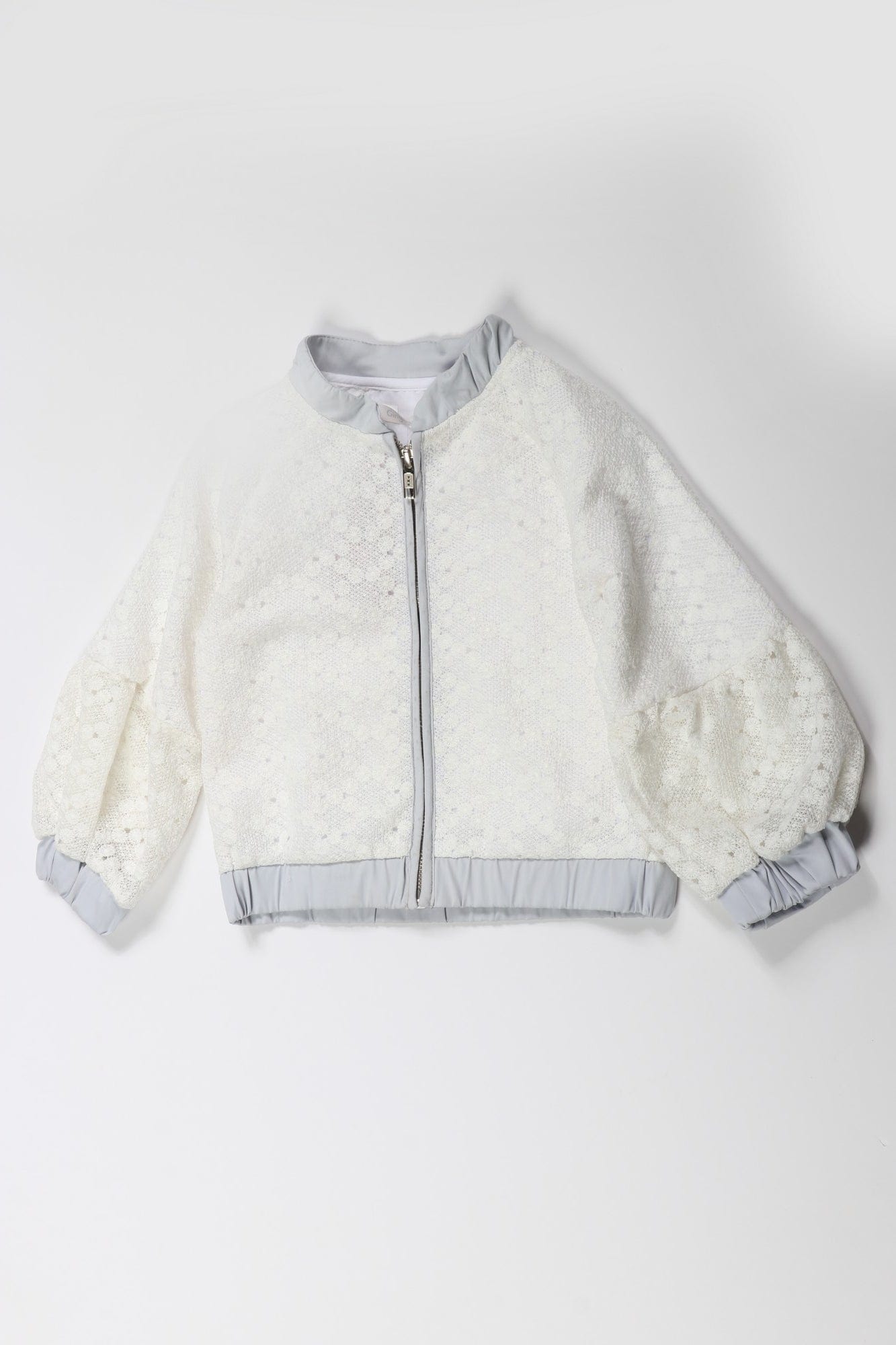 جينجرسنابس جاكيت بناتي قصير كم طويل بسحاب مشجر أوف وايت