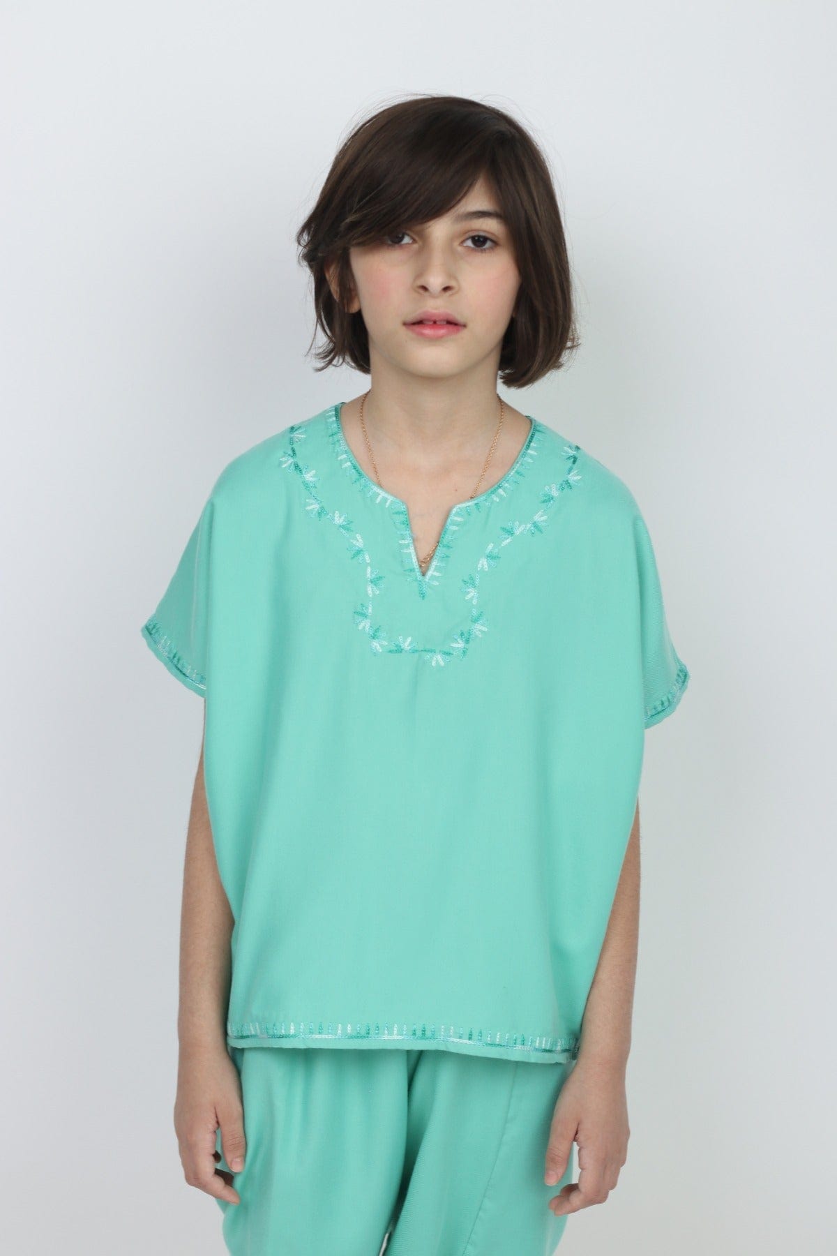 ديامانتين جبادور مطرز كم قصير بأكمام قصيرة