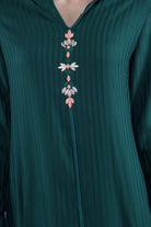 ديامانتين عباية مغربية نسائية كم طويل نسائي أخضر