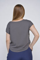 نتشي بلوزة سهرة كم قصير نسائي