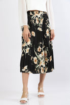 نتشي تنورة ميدي خصر مرتفع مطبوعة بورود