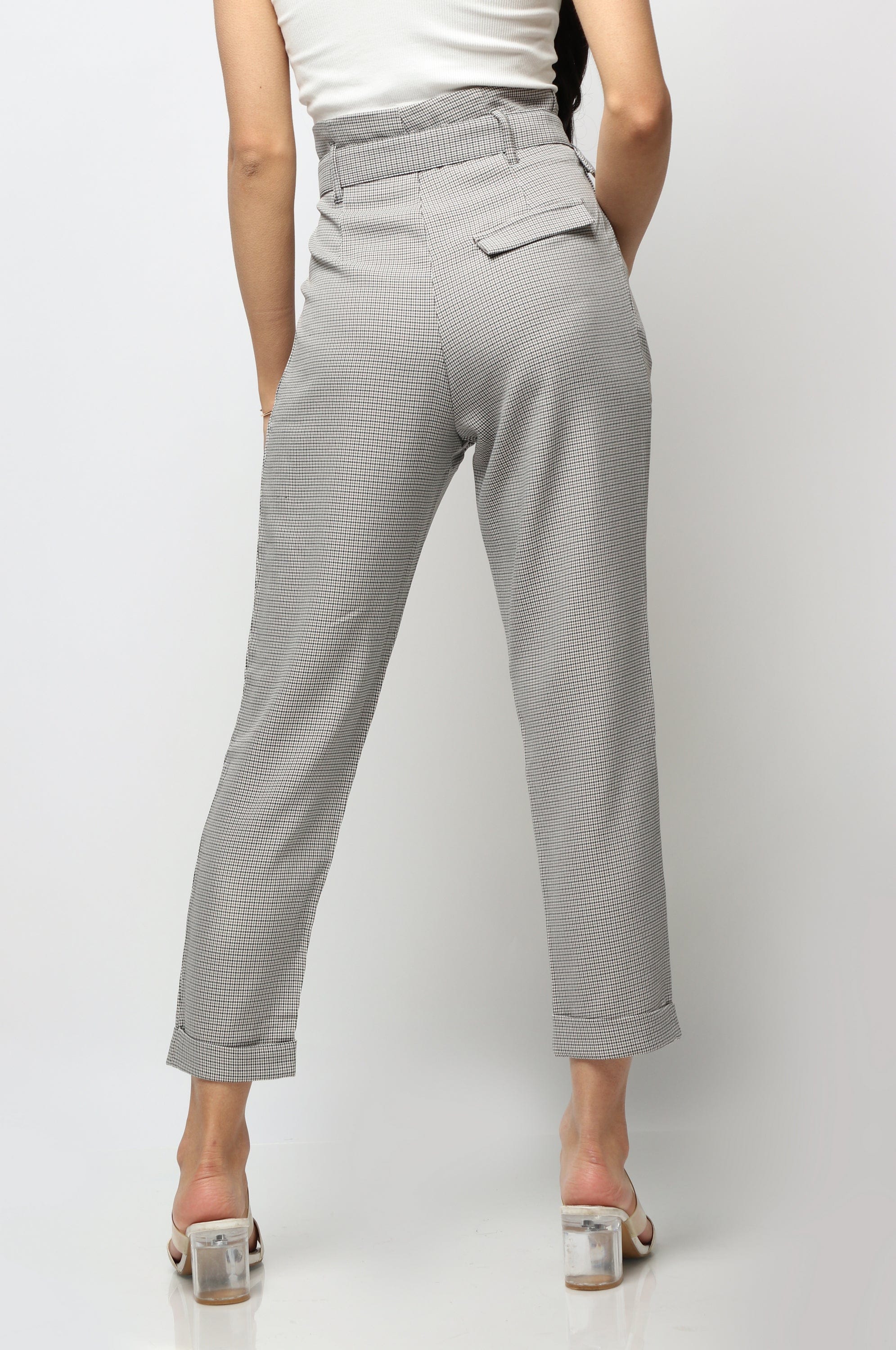 نتشي بنطلون كلاسيك هاي ويست طويل نسائي