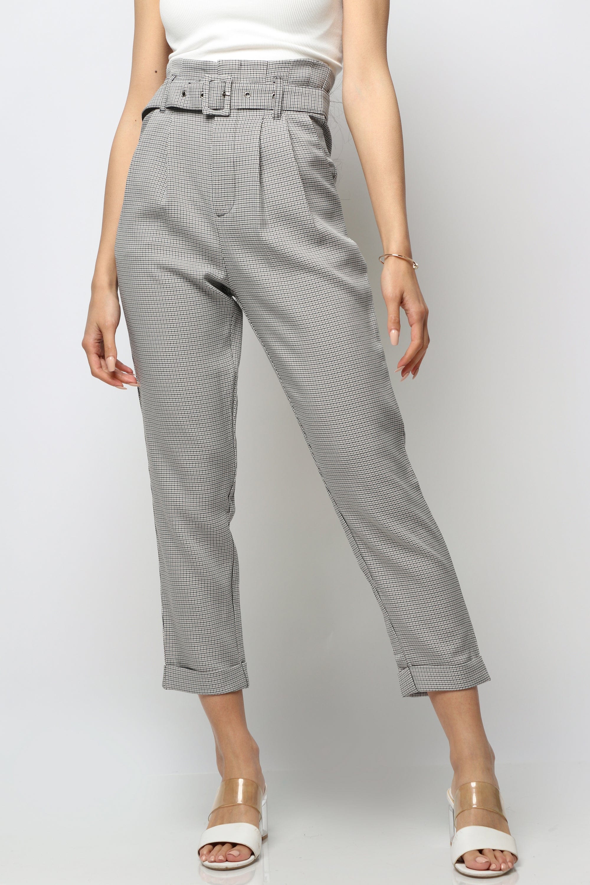 نتشي بنطلون كلاسيك هاي ويست طويل نسائي