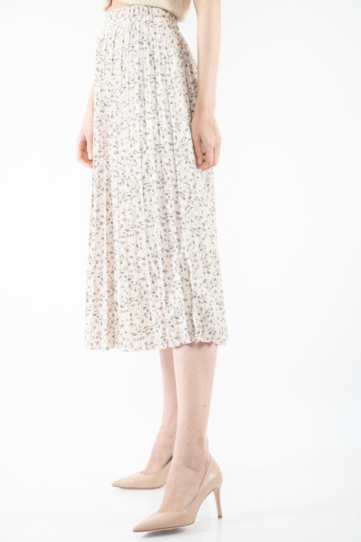 نتشي تنورة ميدي مشجرة بليسيه