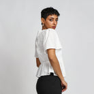 نتشي بلوزة دانتيل مخصر سبعة كم قصير واسع نسائي