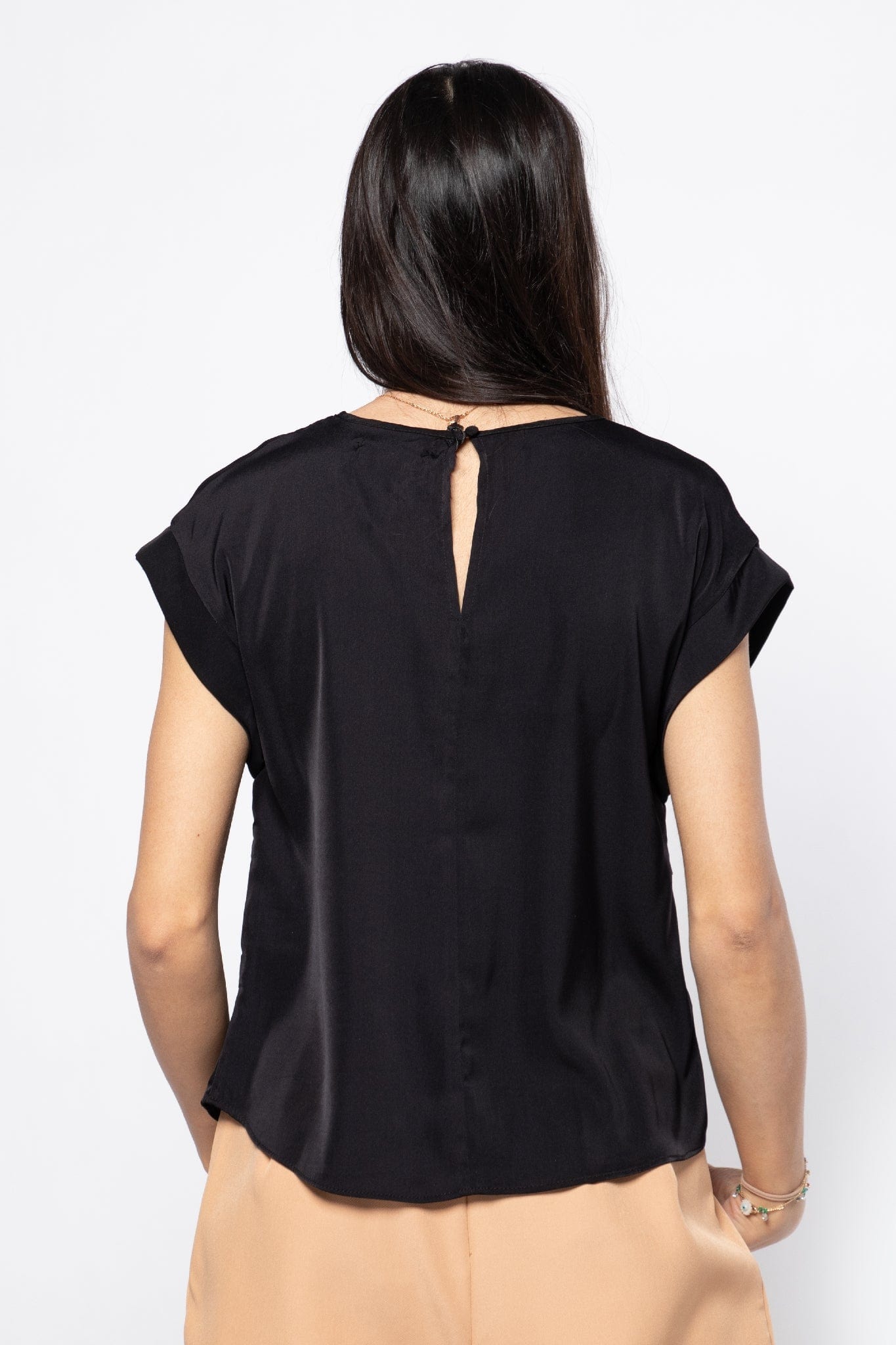 نتشي بلوزة رسمية مزينة بالدانتيل بأكتاف شيفون نسائي