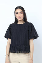 نتشي بلوزة كم منفوخ نص كم نسائية