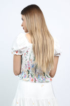 نتشي بلوزة مشجرة نص كم نسائية