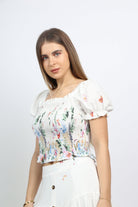 نتشي بلوزة مشجرة نص كم نسائية