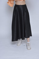 نتشي تنورة ميدي سهرة لامعة منقوشة واسعة