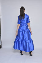 نتشي فستان ماكسي ناعم 3/4 كم طويل بأزرار أمامية